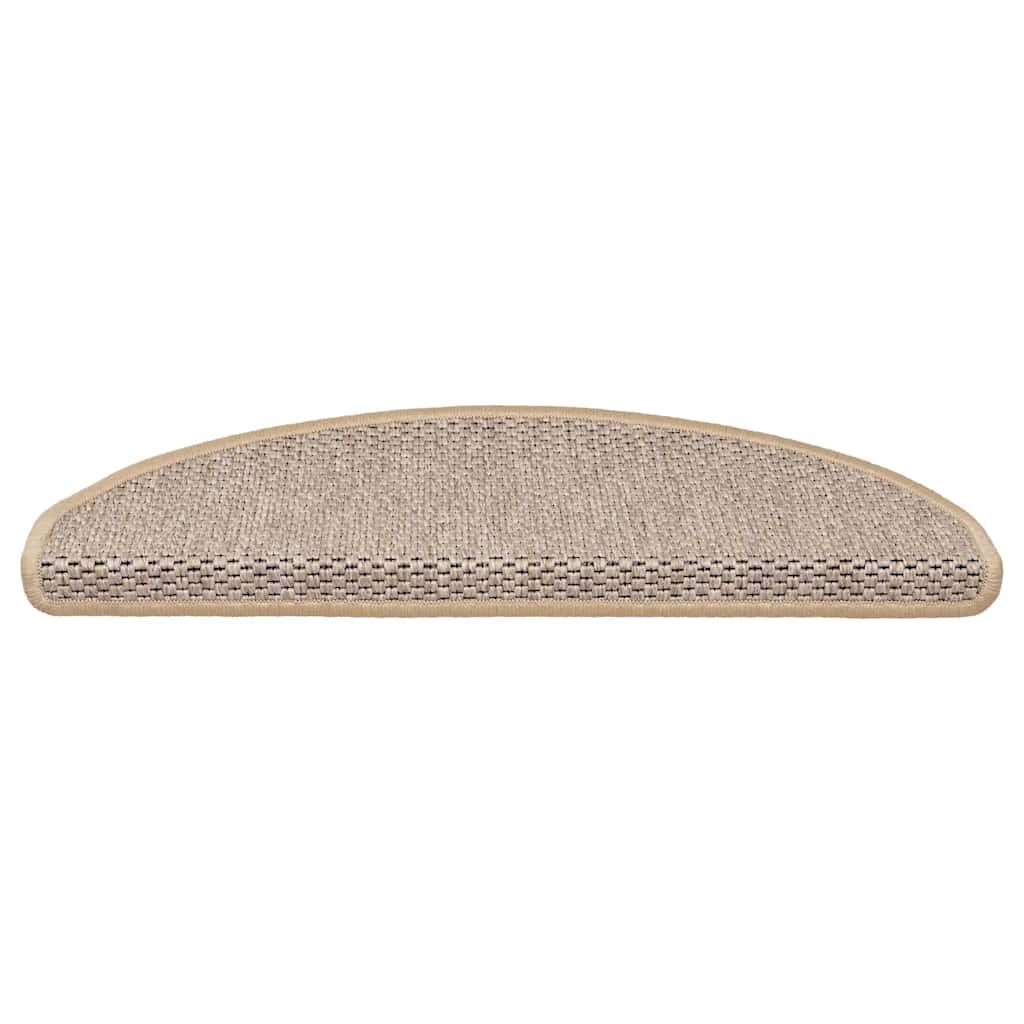 Vidaxl trapmatten zelfklevend 15 st sisal-look 65x21x4 cm lichtbeige
