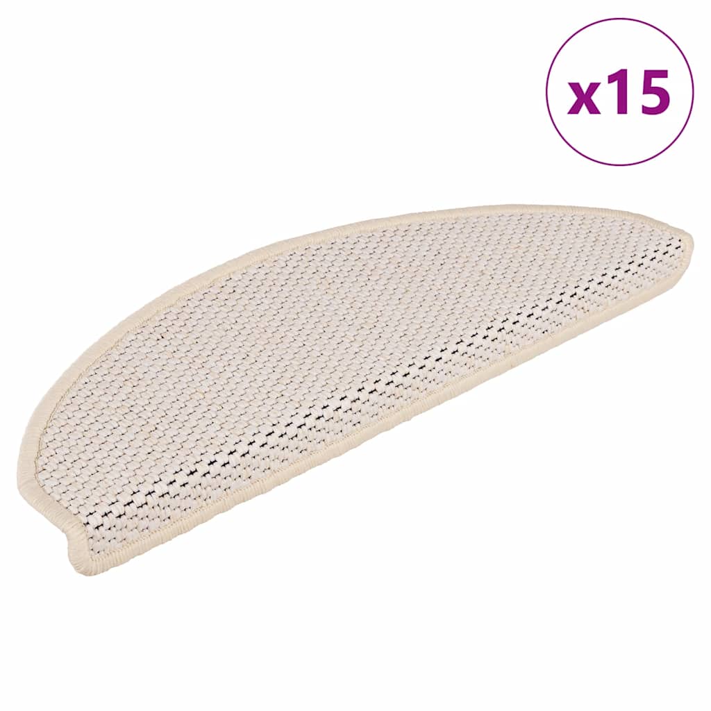 Vidaxl trapmatten zelfklevend 15 st sisal-look 65x21x4 cm berber