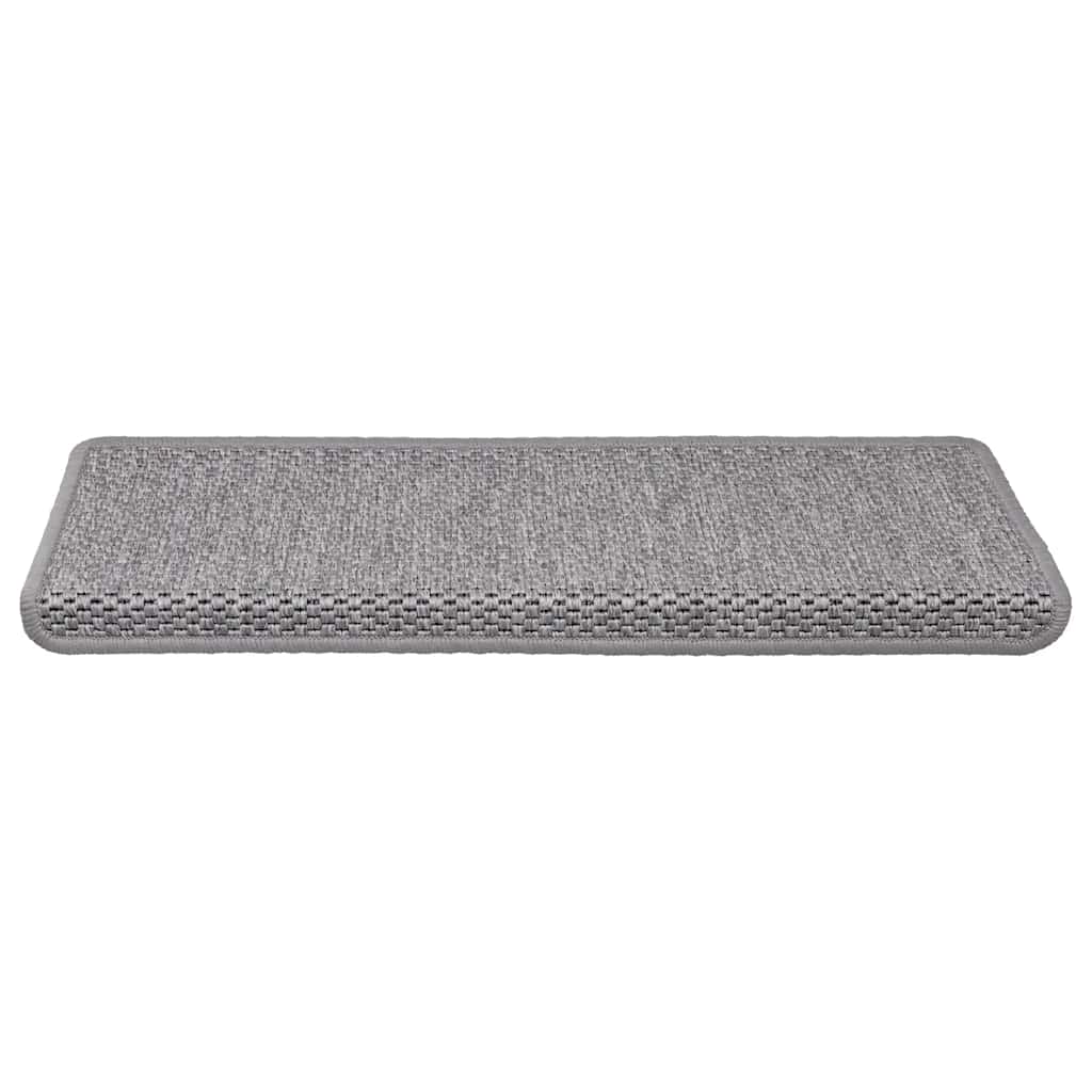 Vidaxl trapmatten zelfklevend 15 st sisal-look 65x21x4cm zilverkleurig