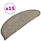 Vidaxl trapmatten 15 st 56x17x3 cm beige en grijs halfrond