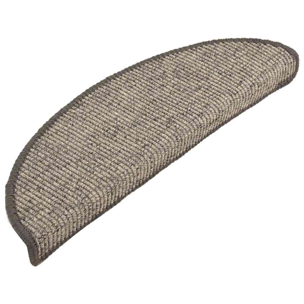 Vidaxl trapmatten 15 st 56x17x3 cm beige en grijs halfrond