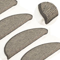 Vidaxl trapmatten 15 st 56x17x3 cm beige en grijs halfrond