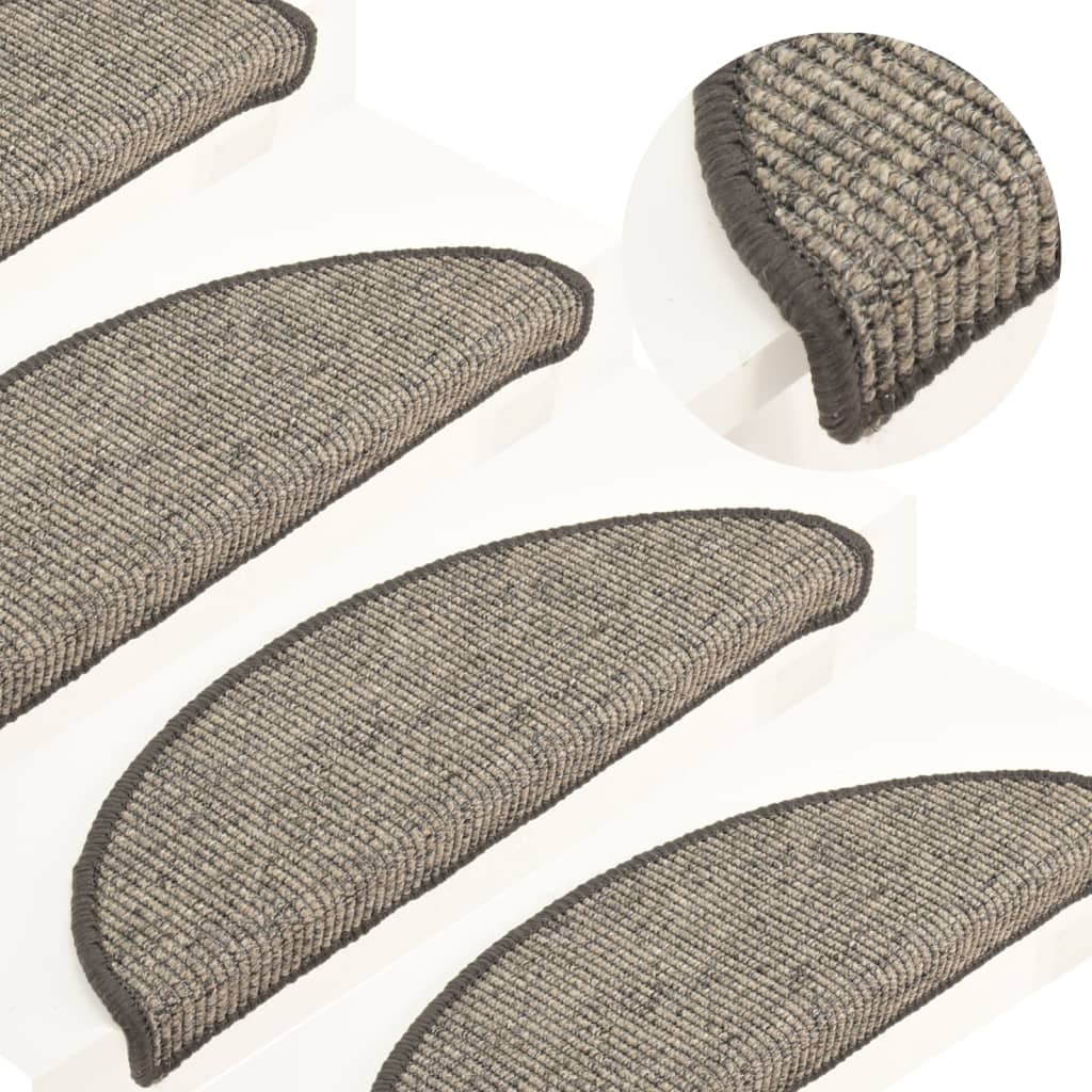 Vidaxl trapmatten 15 st 56x17x3 cm beige en grijs halfrond