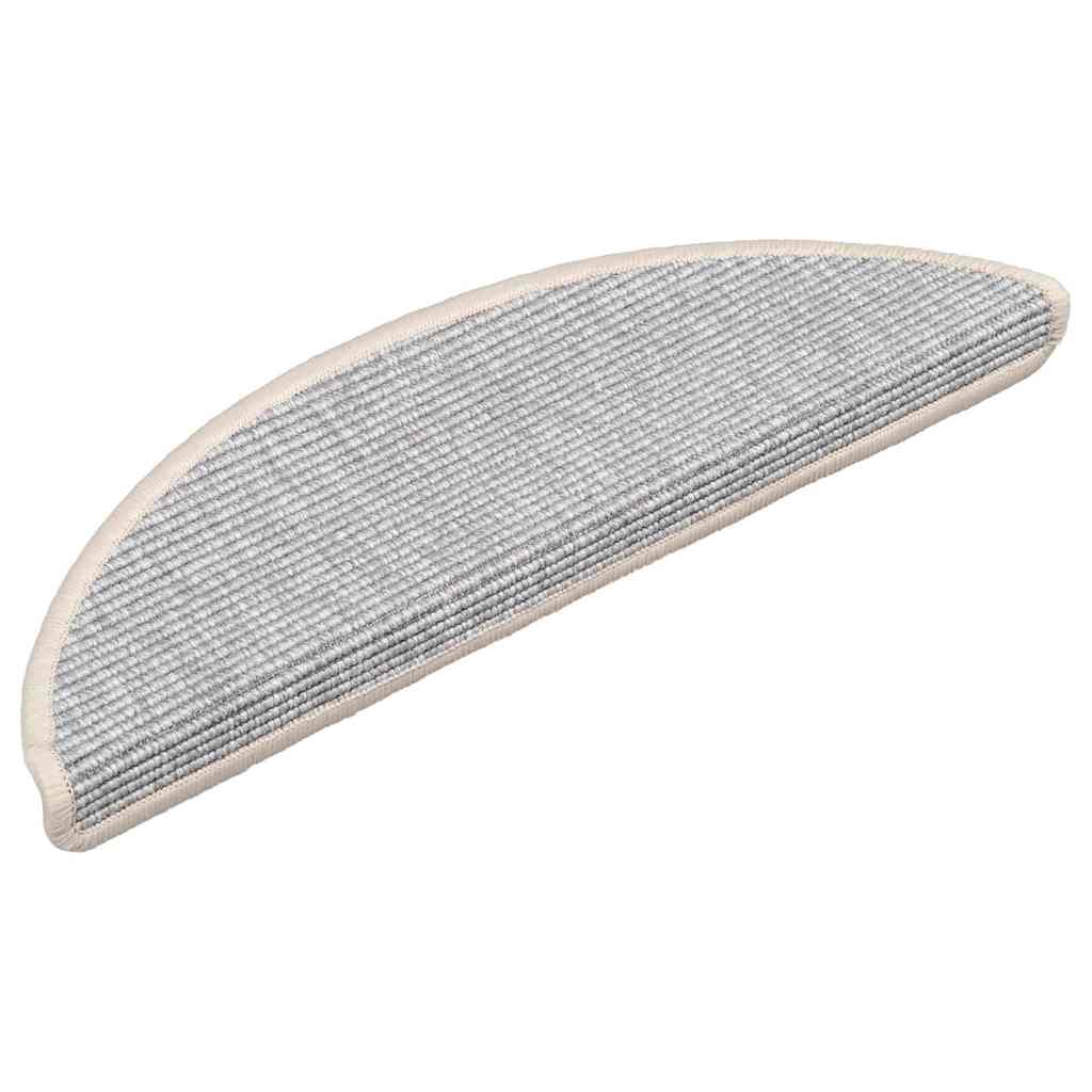 Vidaxl trapmatten 15 st 56x17x3 cm zilver halfrond