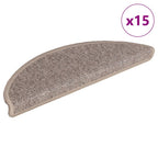 Vidaxl trapmatten 15 st 56x17x3 cm donkerbeige halfrond