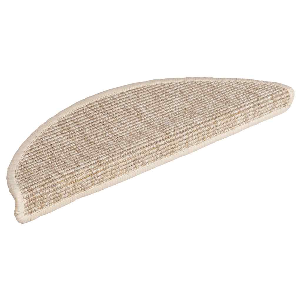 Vidaxl trapmatten 15 st 56x17x3 cm lichtbeige halfrond