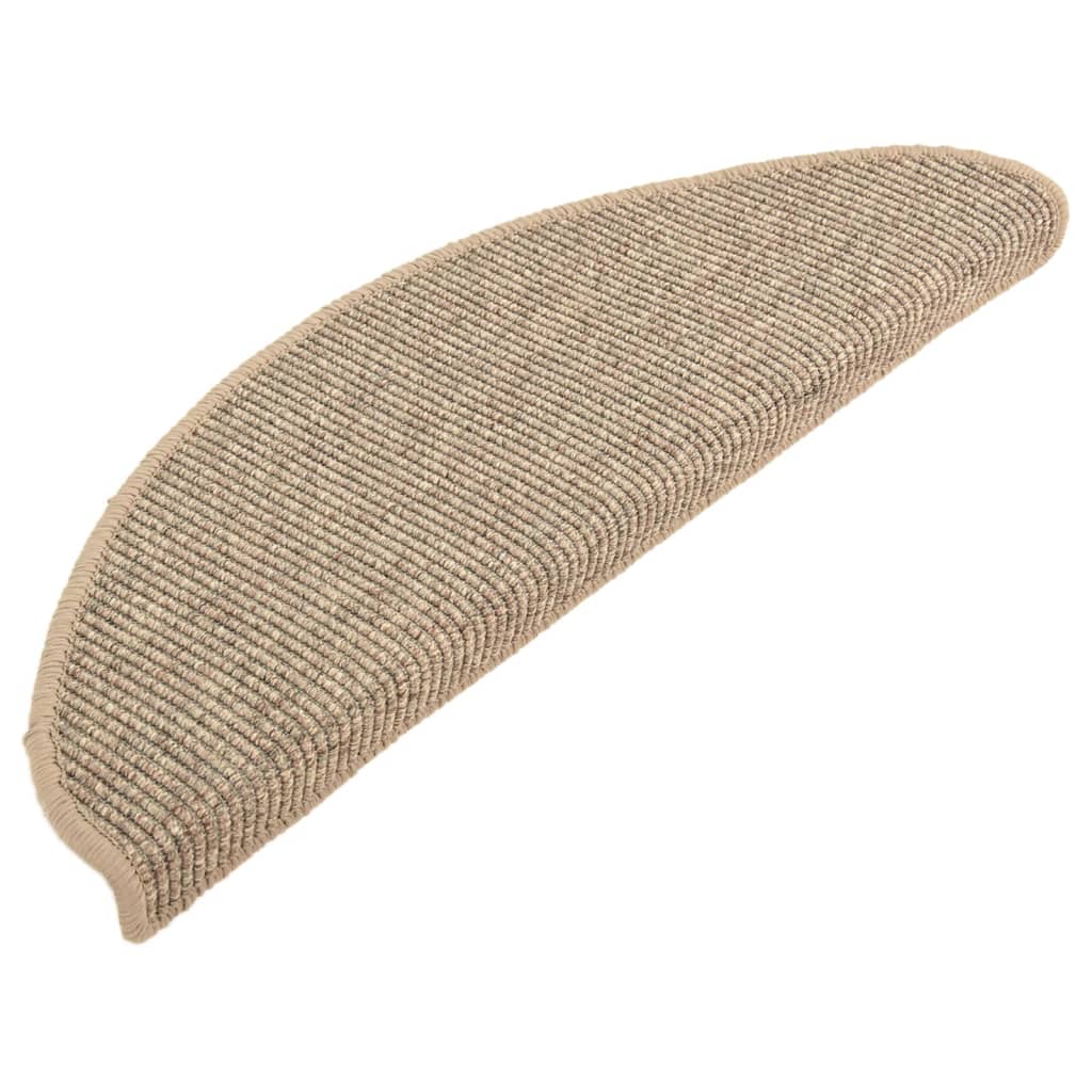 Vidaxl trapmatten 15 st 65x21x4 cm donkerbeige halfrond groot
