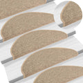 Vidaxl trapmatten 15 st 65x21x4 cm donkerbeige halfrond groot