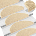 Vidaxl trapmatten 15 st 65x21x4 cm lichtbeige halfrond groot