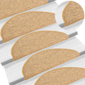 Vidaxl trapmatten 15 st 65x21x4 cm sisal halfrond groot