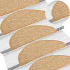 Vidaxl trapmatten 15 st 65x21x4 cm sisal halfrond groot