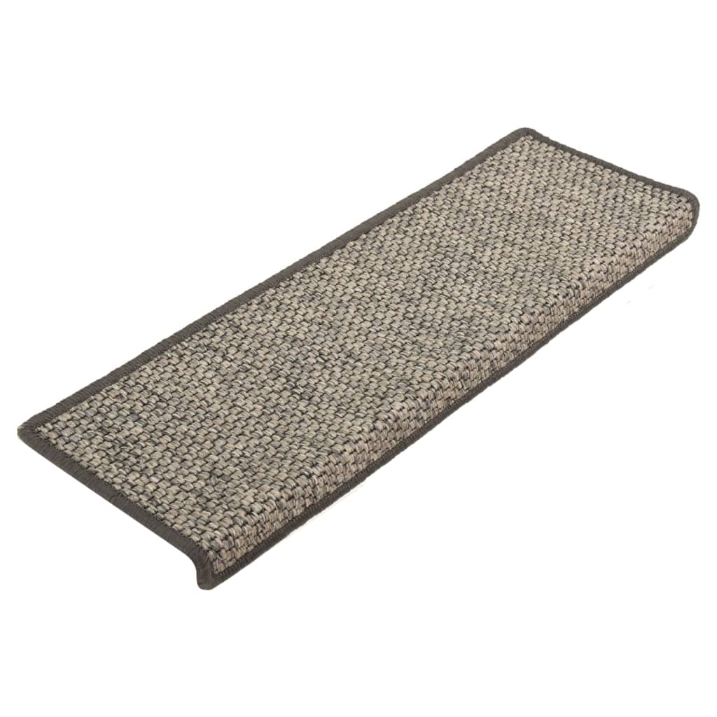 Vidaxl trapmatten 15 st 65x21x4 cm beige en grijs rechthoekige rand