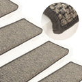 Vidaxl trapmatten 15 st 65x21x4 cm beige en grijs rechthoekige rand