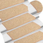Vidaxl trapmatten 15 st 65x21x4 cm lichtbruin met rechthoekige rand