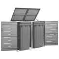 VidaXL Containerberging dubbel 138x77,5x112,5 cm roestvrij staal