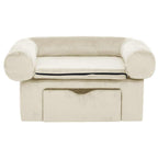 Vidaxl hondenbank met lade 75x50x38 cm pluche crèmekleurig