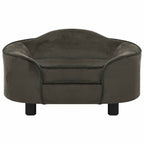 Vidaxl hondenbank 67x47x36 cm pluche donkergrijs