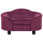 Vidaxl hondenbank 67x47x36 cm pluche bordeauxrood