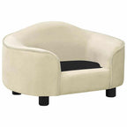 Vidaxl hondenbank 67x47x36 cm pluche crèmekleurig