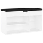 Vidaxl schoenenbank met kussen 80x30x47 cm bewerkt hout wit