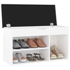 Vidaxl schoenenbank met kussen 80x30x47 cm bewerkt hout wit