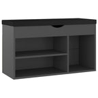 Vidaxl schoenenbank met kussen 80x30x47 cm bewerkt hout grijs
