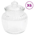 VidaXL Opbergpotten 6 st 500 ml glas