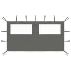 Vidaxl prieelzijwand met ramen 4x2 m antracietkleurig