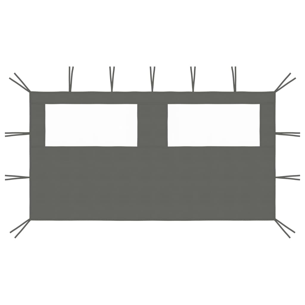 Vidaxl prieelzijwand met ramen 4x2 m antracietkleurig