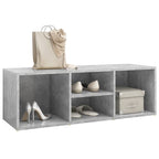 Vidaxl schoenenopbergbank 105x35x35 cm bewerkt hout betongrijs