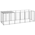 Vidaxl hondenkennel 330x110x110 cm staal zilverkleurig