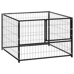 Vidaxl hondenkennel 100x100x70 cm staal zwart