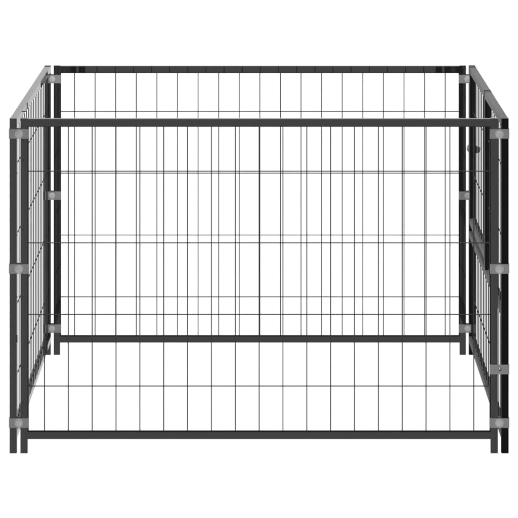 Vidaxl hondenkennel 100x100x70 cm staal zwart
