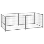 Vidaxl hondenkennel 200x100x70 cm staal zilverkleurig