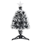 Vidaxl kerstboom met led 64 cm glasvezel groen en wit