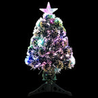 Vidaxl kerstboom met led 64 cm glasvezel groen en wit