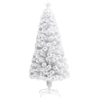 Vidaxl kunstkerstboom met verlichting 150 cm glasvezel wit