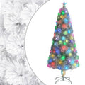 Vidaxl kunstkerstboom met verlichting 180 cm glasvezel wit