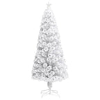 Vidaxl kunstkerstboom met verlichting 180 cm glasvezel wit