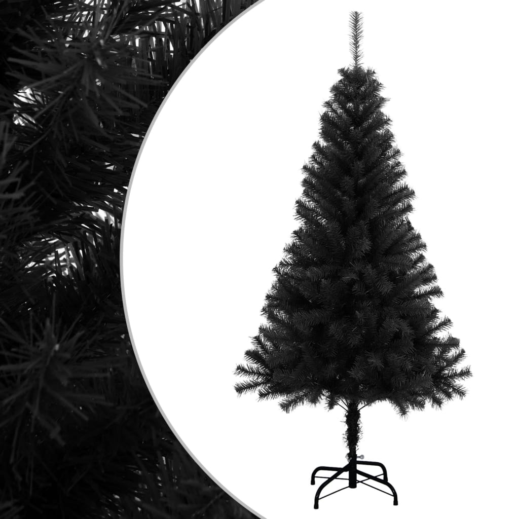 Vidaxl kunstkerstboom met standaard 120 cm pvc zwart