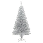 VidaXL Kunstkerstboom met standaard 120 cm PET zilverkleurig