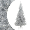 VidaXL Kunstkerstboom met standaard 240 cm PET zilverkleurig