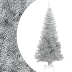VidaXL Kunstkerstboom met standaard 240 cm PET zilverkleurig