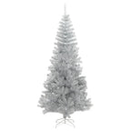VidaXL Kunstkerstboom met standaard 240 cm PET zilverkleurig