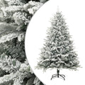 Vidaxl kunstkerstboom met sneeuwvlokken 150 cm pvc en pe groen