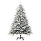 Vidaxl kunstkerstboom met sneeuwvlokken 150 cm pvc en pe groen