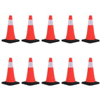 Vidaxl verkeerskegels met zware basis 10 st reflecterend 50 cm