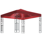 Vidaxl prieel met led-lichtslinger 3x3 m wijnrood