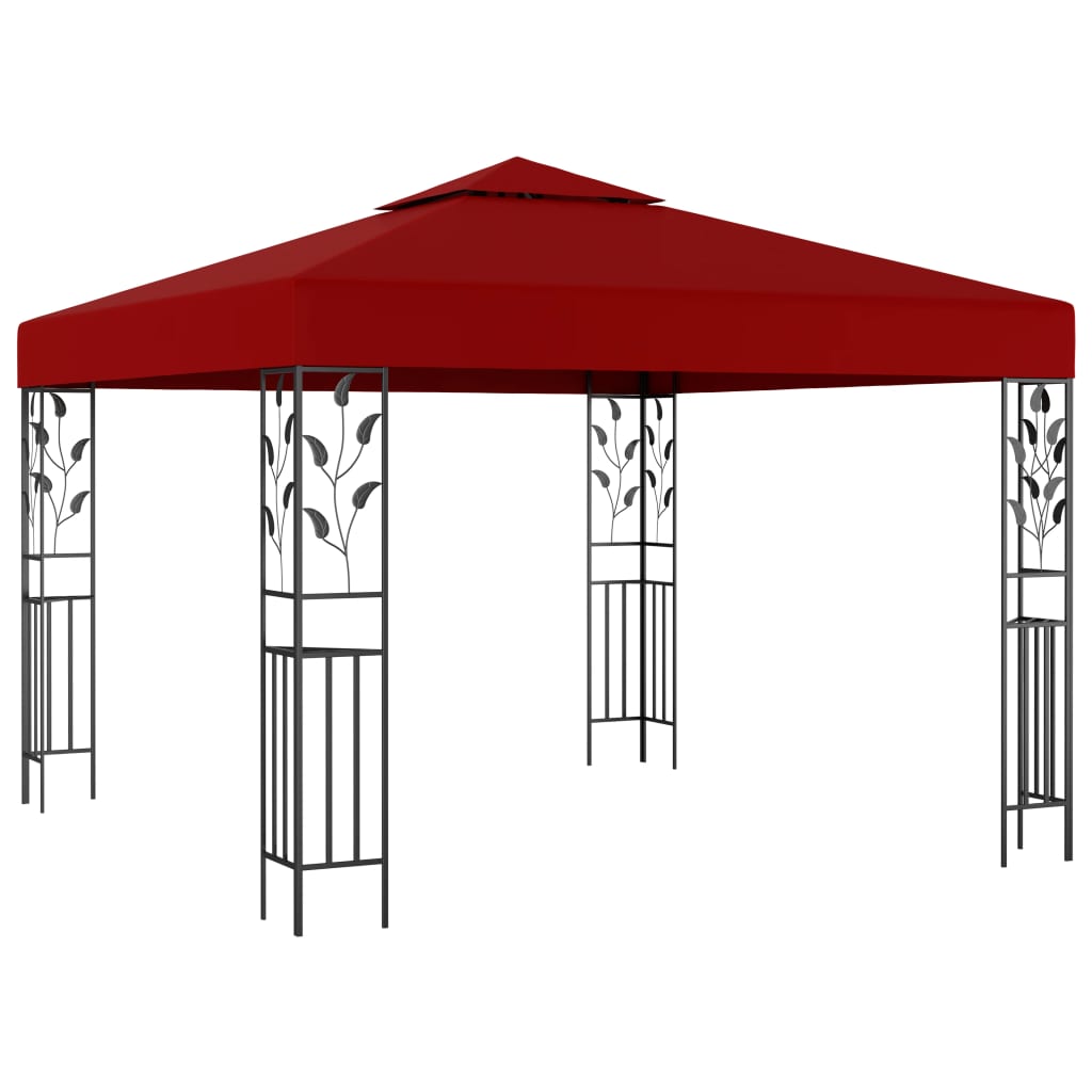 Vidaxl prieel met led-lichtslinger 3x3 m wijnrood