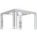 Vidaxl prieel met dubbel dak en led-lichtslinger 3x3 m wit